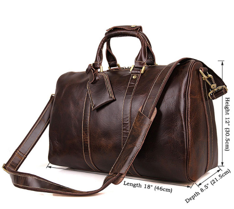 classic leather duffle bag