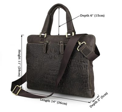 Crocodile Embossed Laptop Bag-Size