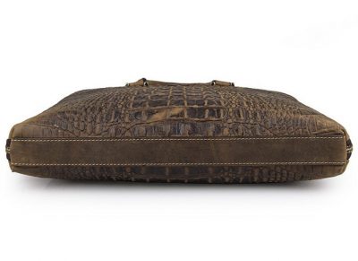 Crocodile Embossed Leather Bag-Bottom