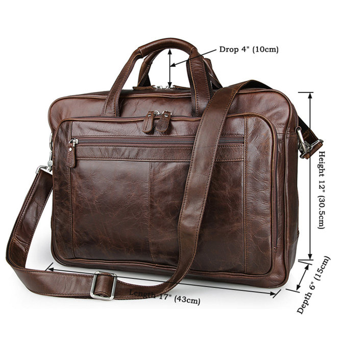 Slim Leather Messenger Bag and Leather Laptop Bag