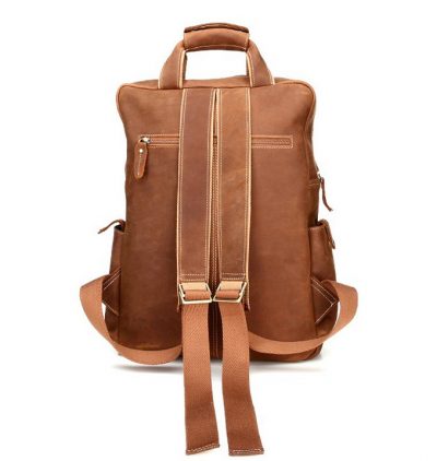 Fashion outdoor Leather Backpack-Back