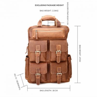 Fashion outdoor Leather Backpack-Size