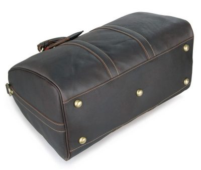 Leather Duffle Bag Weekend Bag-Bottom