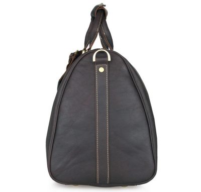 Leather Duffle Bag Weekend Bag-Side