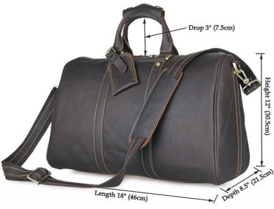 Leather Duffle Bag Weekend Bag-Size