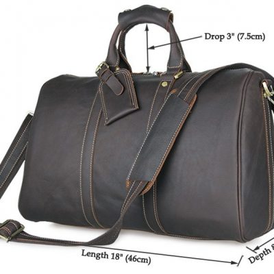 Leather Duffle Bag Weekend Bag-Size