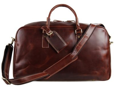 Leather Travel Duffle Bag Luggage Bag-Front