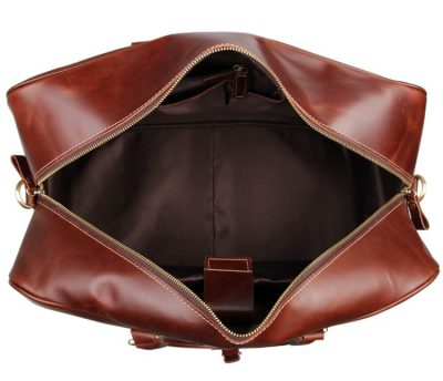 Leather Travel Duffle Bag Luggage Bag-Inside