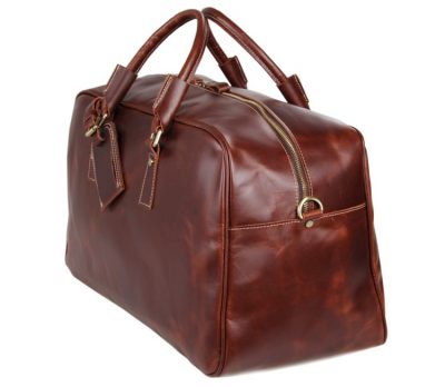 Leather Travel Duffle Bag Luggage Bag-Side