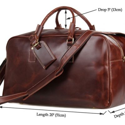 Leather Travel Duffle Bag Luggage Bag-Size