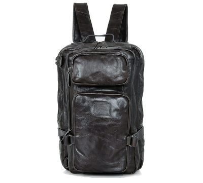 Men's Outdoor Camping Leather Backpack Travel Bag