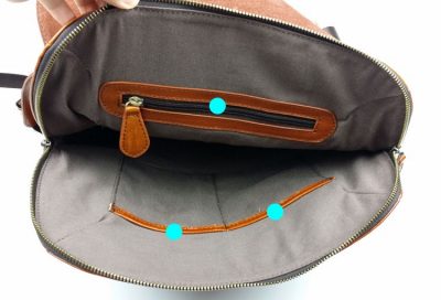 Stylish Leather Backpack-Inside