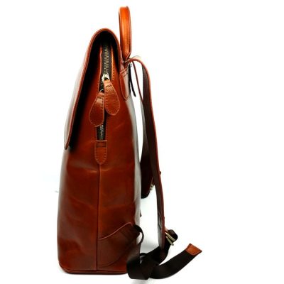 Stylish Leather Backpack-Side