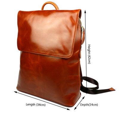 Stylish Leather Backpack-Size