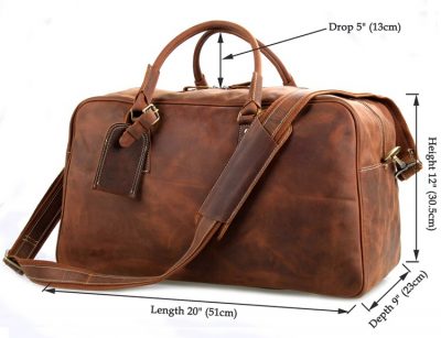 Unisex Leather Duffle Bag Travel Bag-Size