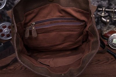 Vintage Genuine Leather Backpack-Inside