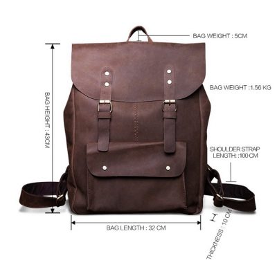 Vintage Genuine Leather Backpack-Size
