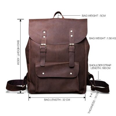 Vintage Genuine Leather Backpack-Size