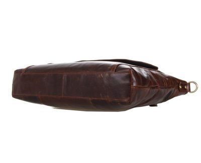 Vintage Leather Crossbody Laptop Bag-Bottom