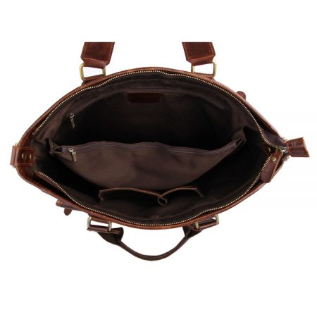 Vintage Leather Crossbody Laptop Bag