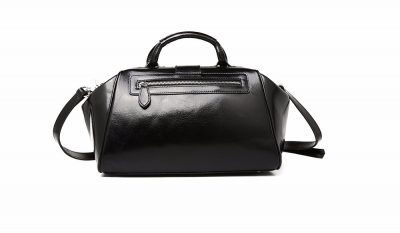 Black Designer Genuine Leather Handbag-Back