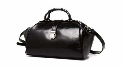 Black Designer Genuine Leather Handbag-Left