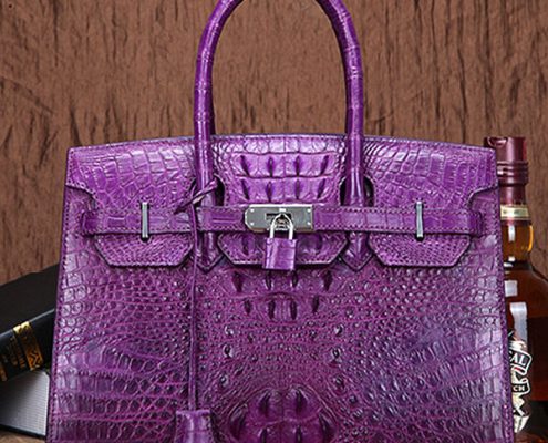 VANGOSEDUN women's classic crocodile leather handbag