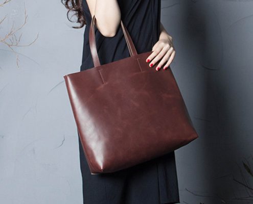 Bucket leather handmade bag