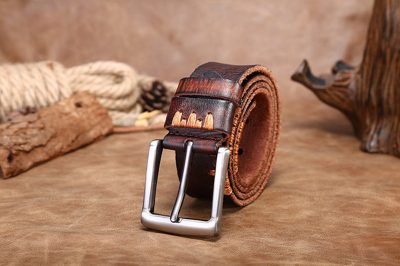 Casual Handmade Leather Belt-Front