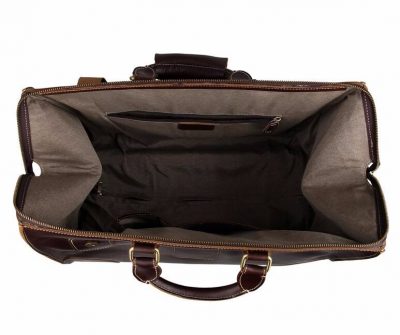 Classic Leather Travel Trolley Bag-Inside