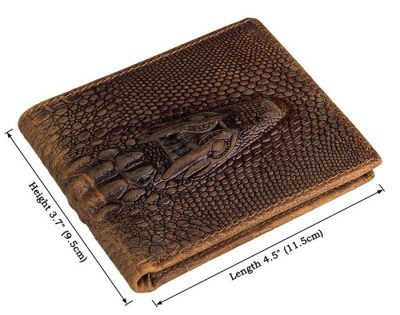 Crocodile Pattern Leather Wallet-Size