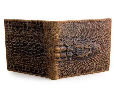 Crocodile Pattern Leather Wallet-Top