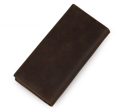 Dark Brown Leather Wallet Card Holder Wallet-Back