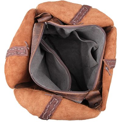 Designer Vintage Handmade Leather Tote Bag-Inside