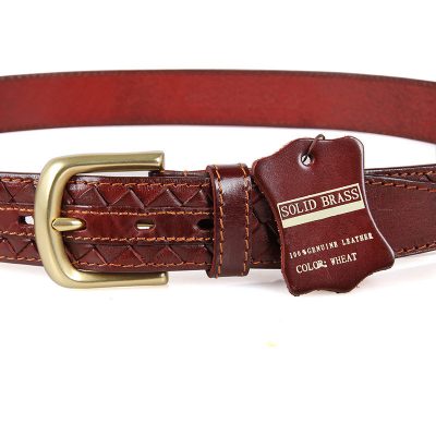 Durable Men’s Leather Belt-Button