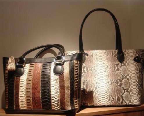 Fragile snake skin handbags