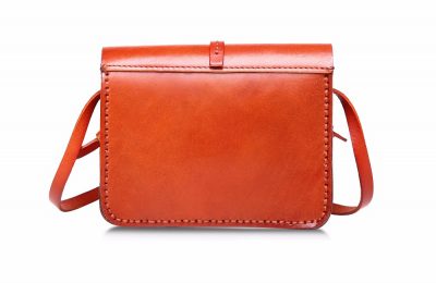 Handmade Leather Satchel, Leather Shoulder Bag-Back