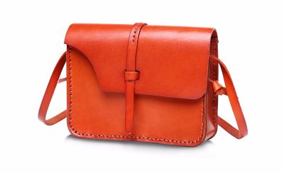 Handmade Leather Satchel, Leather Shoulder Bag-Left