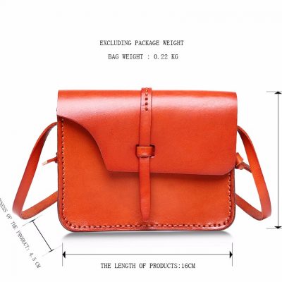 Handmade Leather Satchel, Leather Shoulder Bag-Size