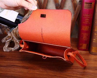 Handmade Leather Satchel,Leather Shoulder Bag-Inside