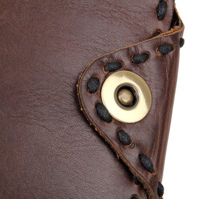 Handmade Leather Wallet Pocket Purse-Button