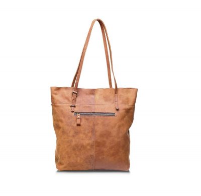 Handmade Vintage Leather Tote-Back