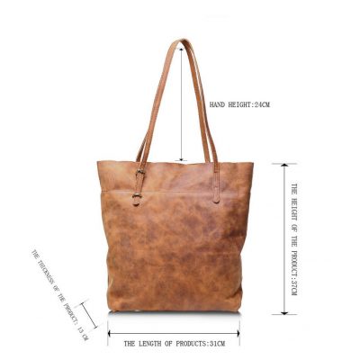 Handmade Vintage Leather Tote-Size