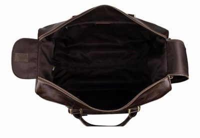 Leather Trolley Duffle Travel Bag-inside