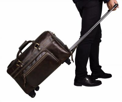 Leather Trolley Duffle Travel Bags