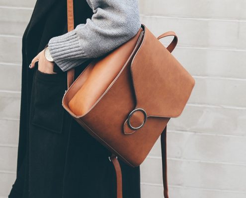 Leather bag brown color