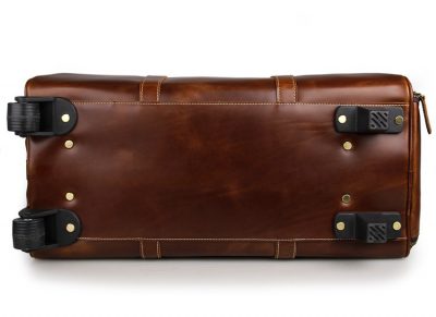 Noble Leather Trolley Travel Bag-Bottom