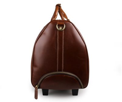 Noble Leather Trolley Travel Bag-Side