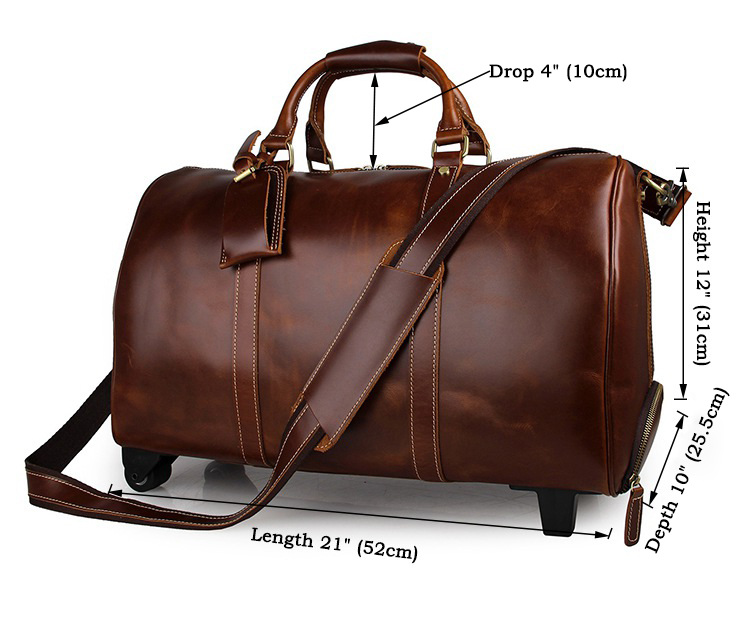 Noble Leather Trolley Travel Bag