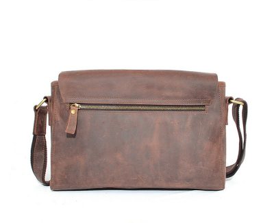 Top Quality Hard Leather Satchel For Lady-Back